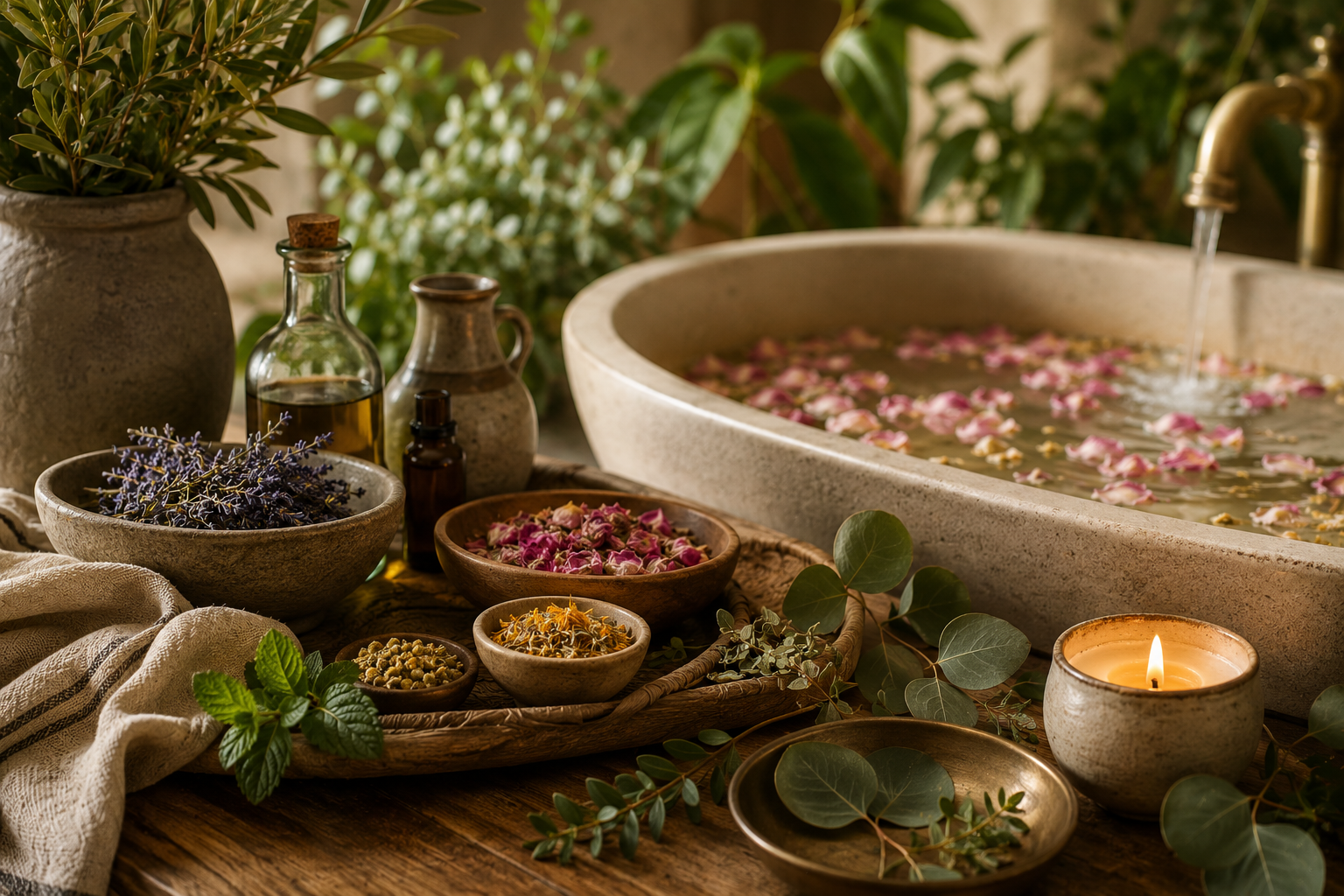 The History and Culture of Bathing with Herbal Plants