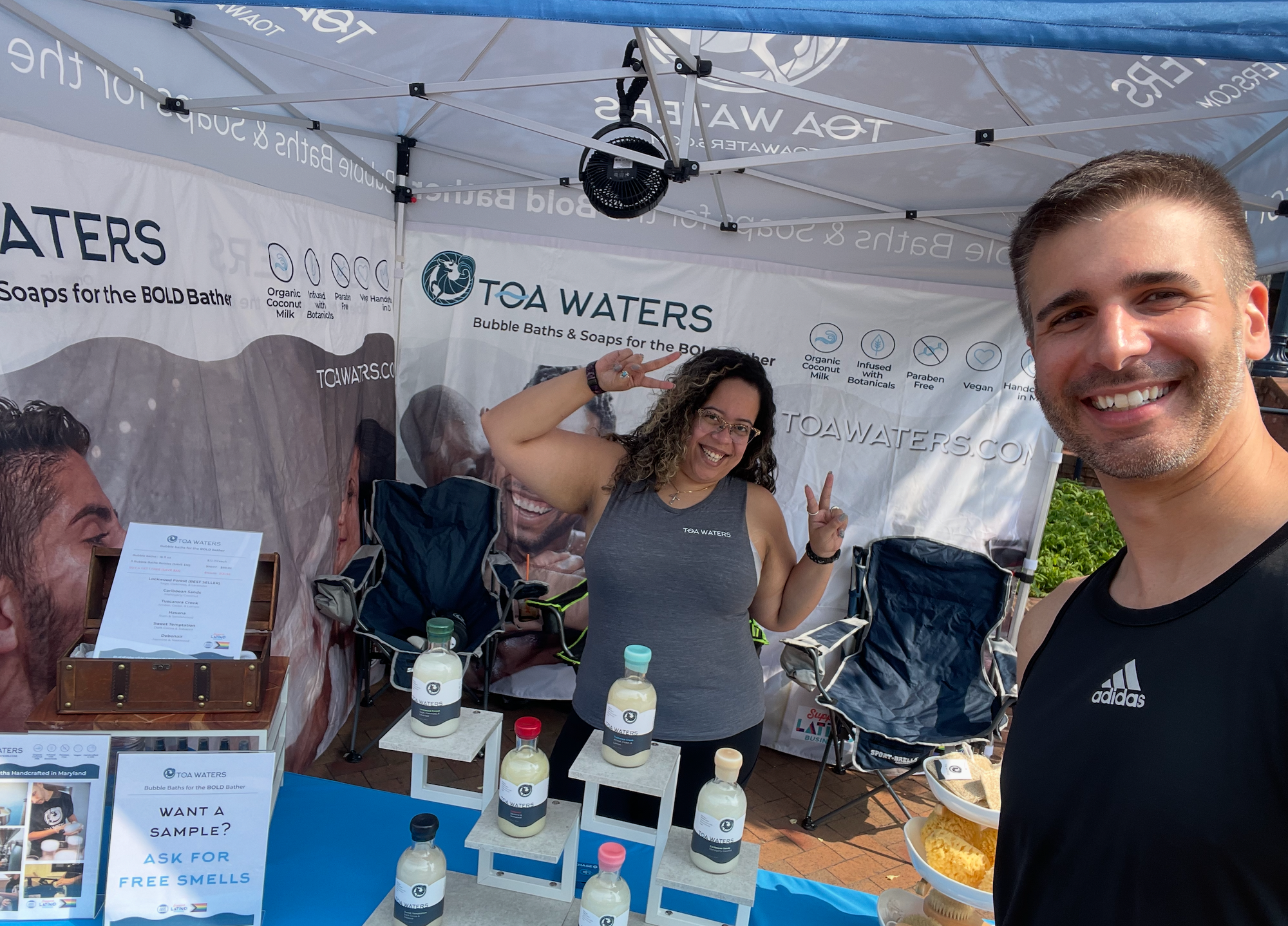 Javier and Smyrna at TOA Waters booth