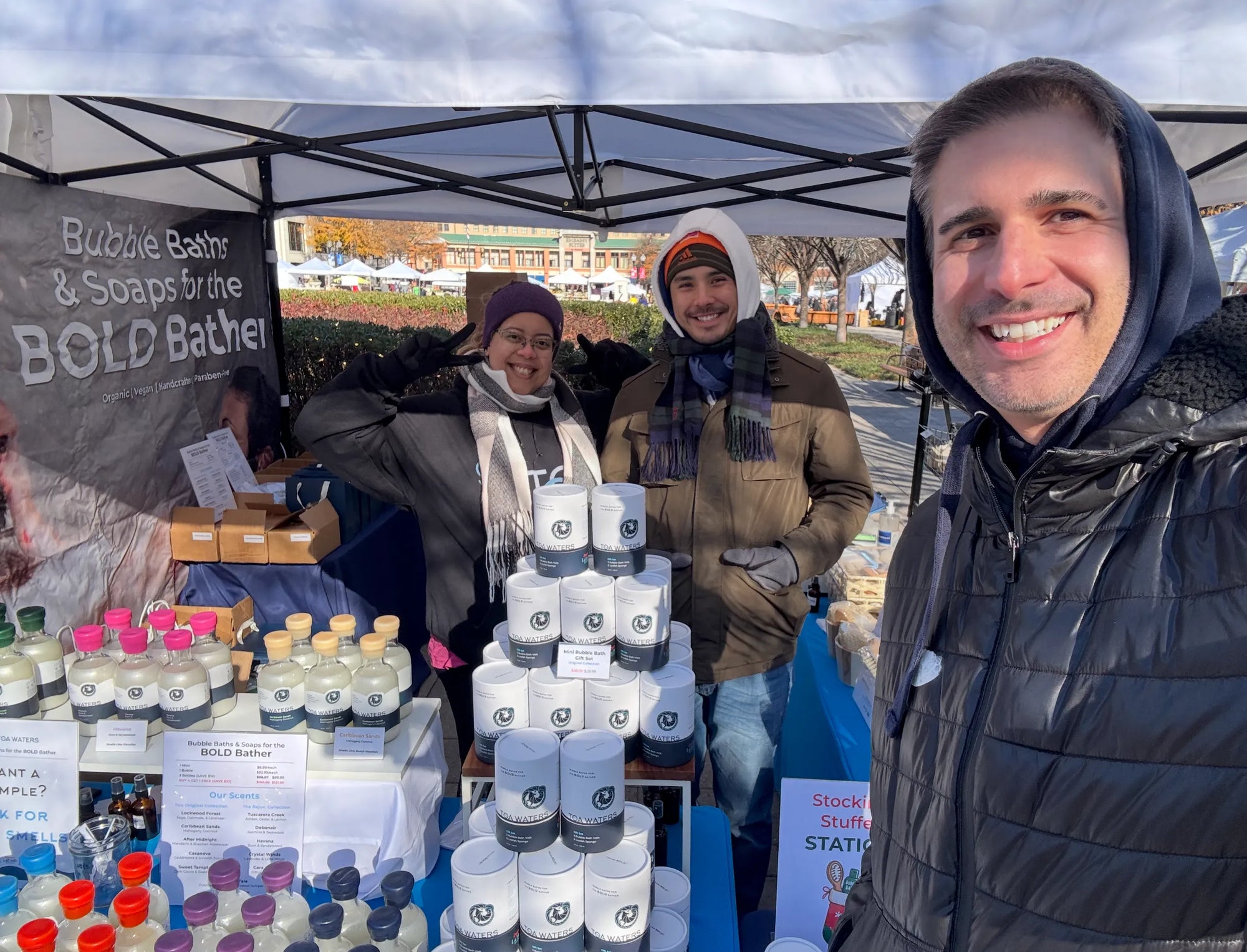 TOA Waters team at the Old Town Alexandria Christmas Market and Craft Show