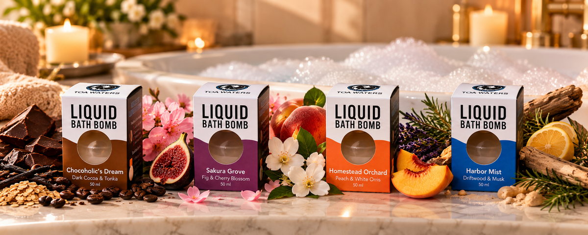 TOA Waters Launches Four New Liquid Bath Bombs, Bringing Four Distinctive Fragrance Experiences to the Bath