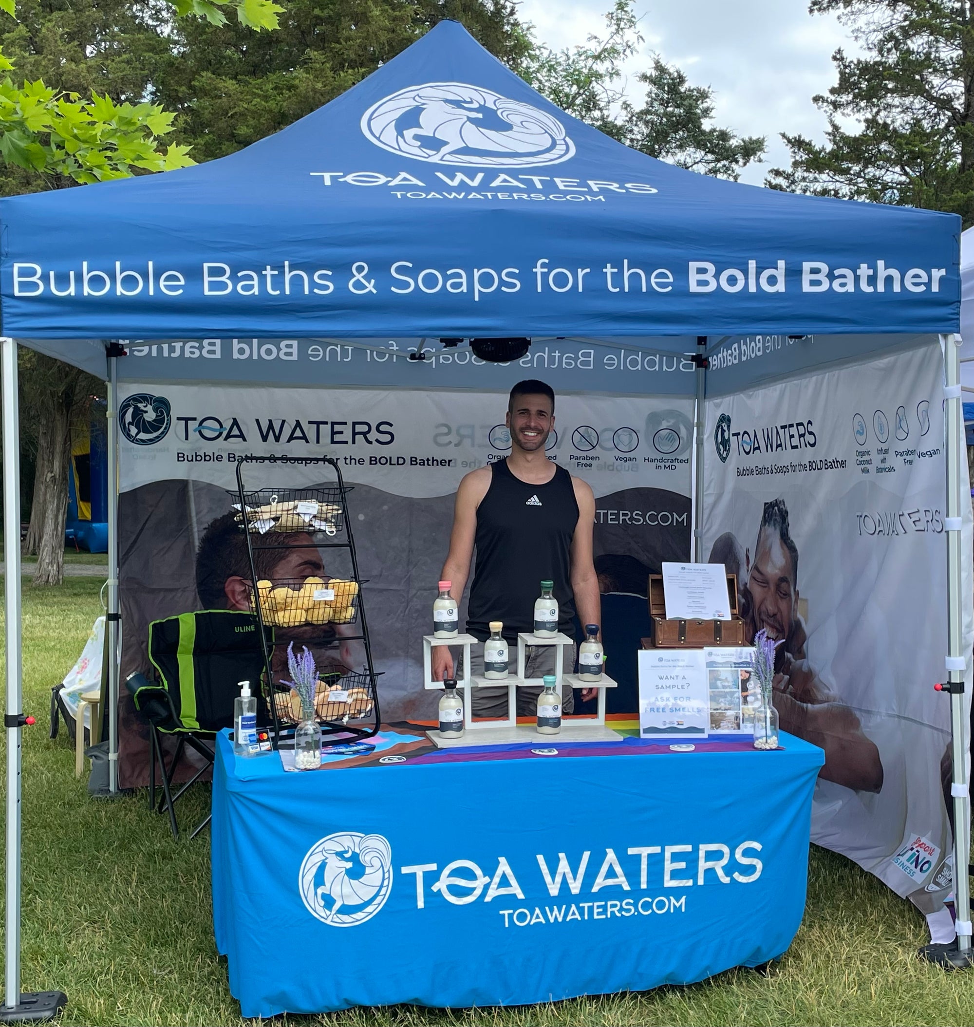 TOA Waters outdoor booth