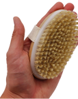 Long Wooden-Handled Exfoliating Body Brush with Detachable Head