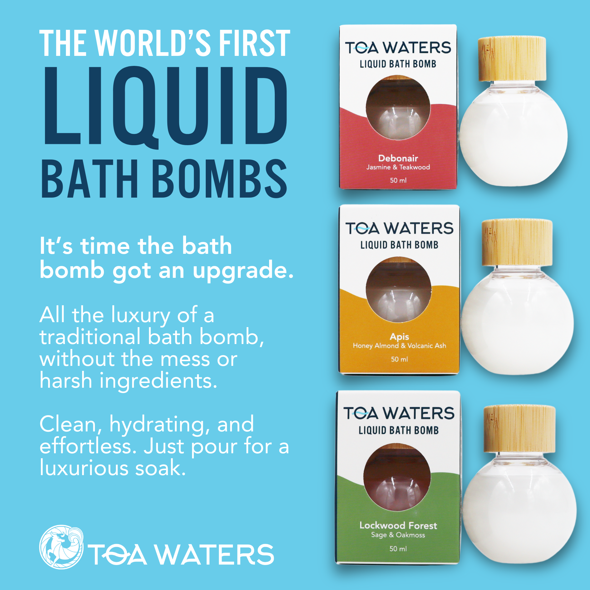 Debonair Liquid Bath Bomb - Jasmine and Teakwood