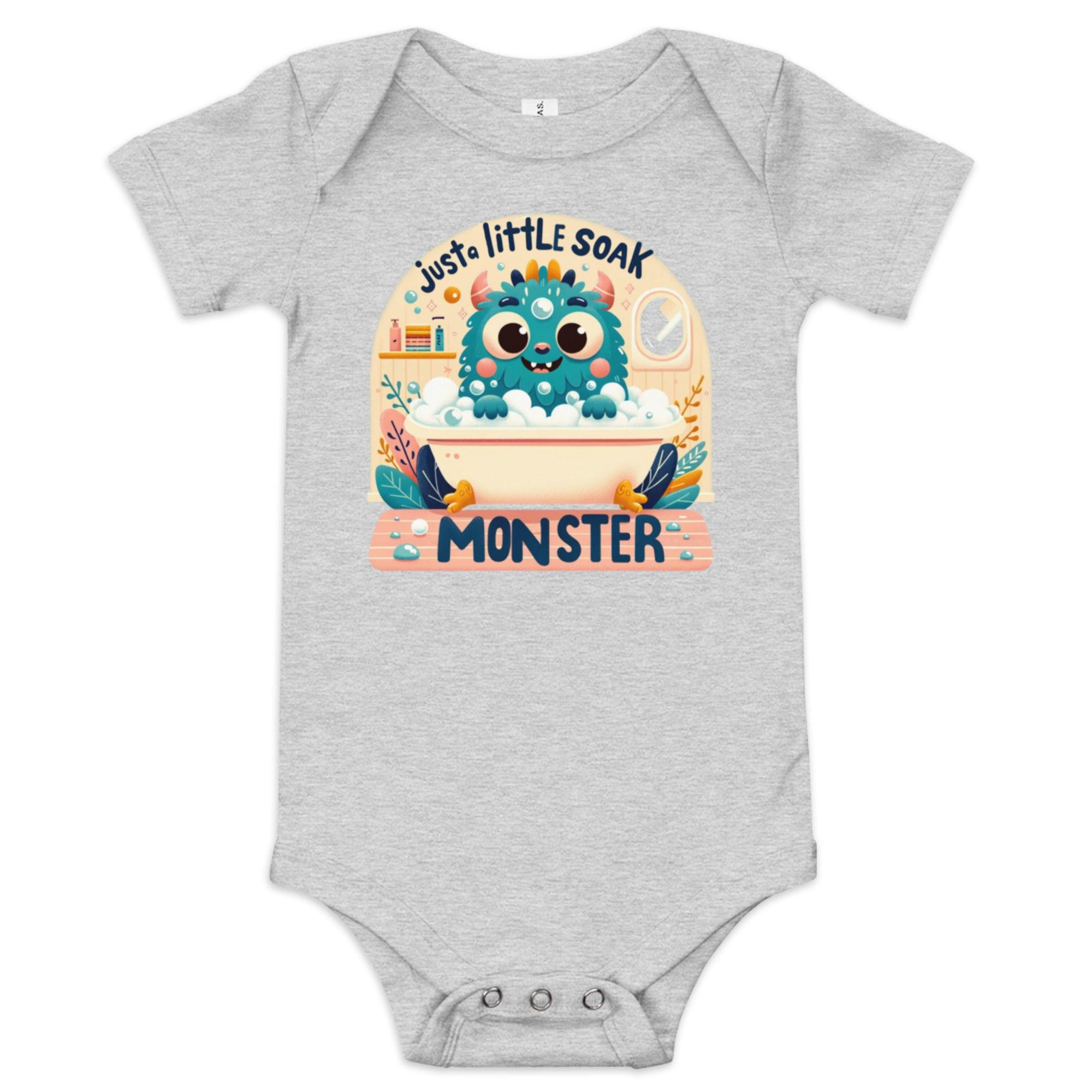 Just a Little Soak Monster Baby short sleeve one piece - TOA Waters