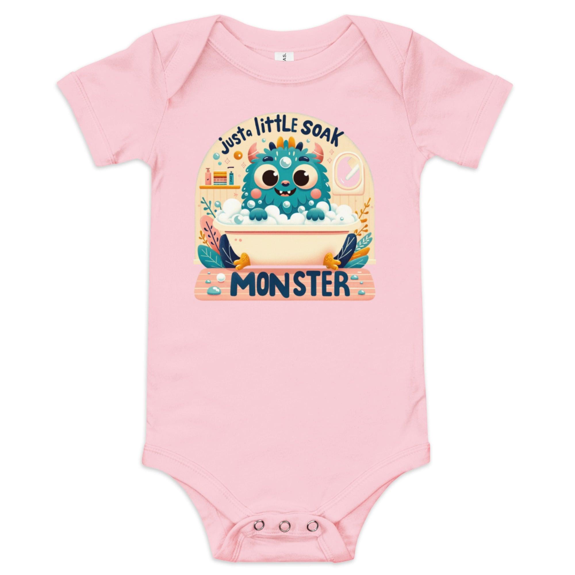Just a Little Soak Monster Baby short sleeve one piece - TOA Waters