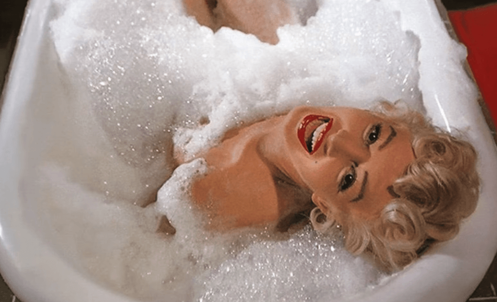 Marilyn Monroe taking a Bubble Bath